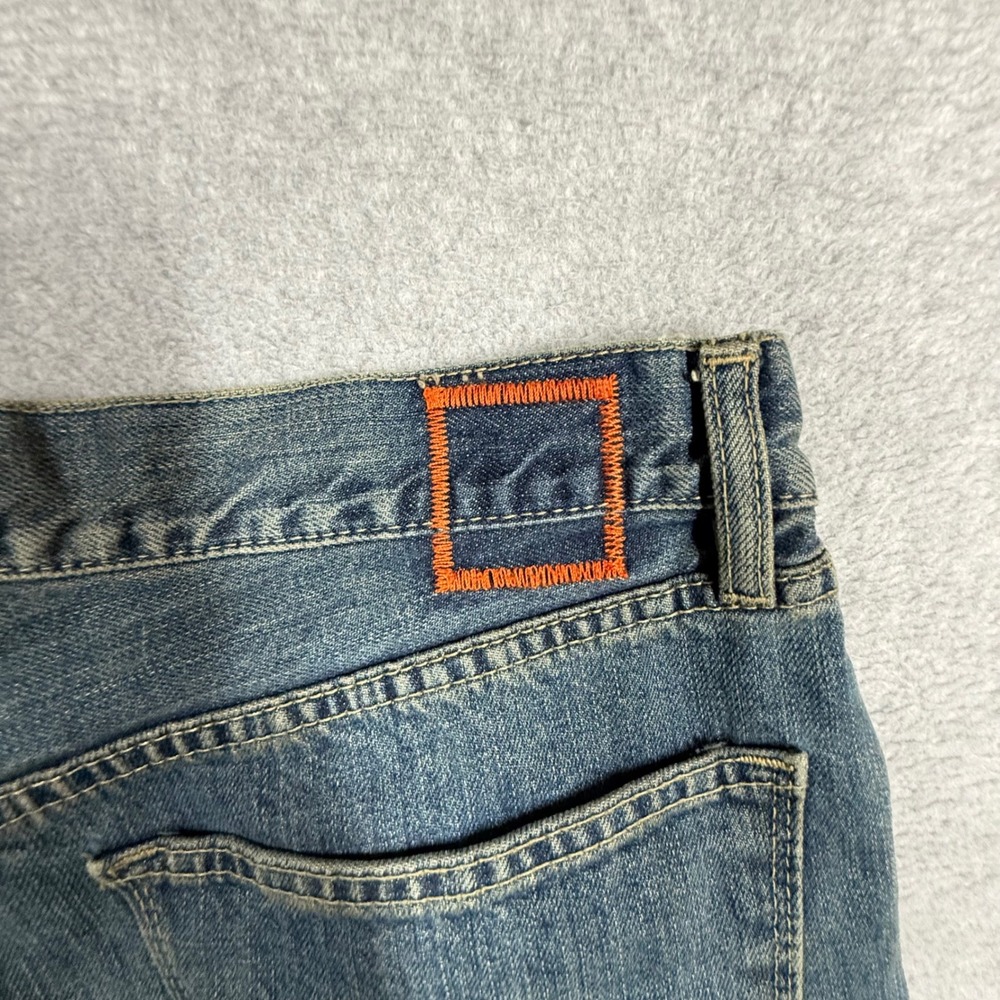 Hugo Boss HB1 Mens 34x34 Straight Leg Blue Denim Jeans Button Fly Orange Label - Picture 7 of 15